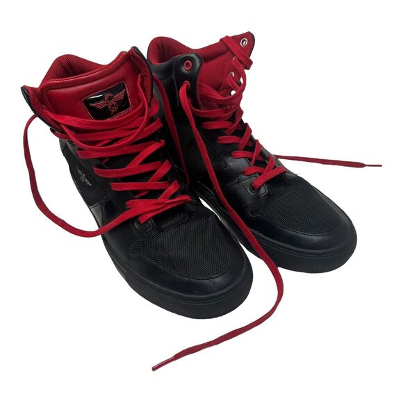 Creative Recreation Men's High Top Sneakers Black Red Leather Size 9.5 Athletic - Picture 7 of 9